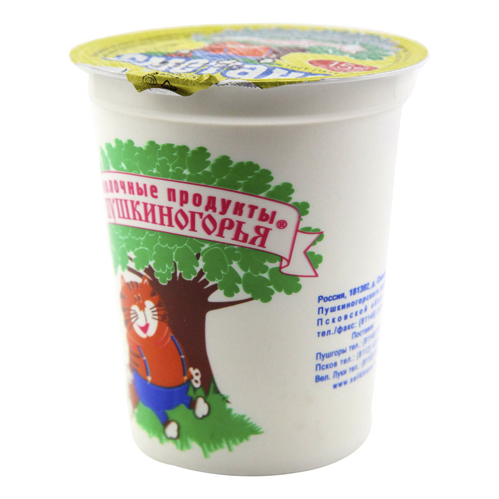 

Сметана Молочные продукты Пушкиногорья 15% БЗМЖ 400 г