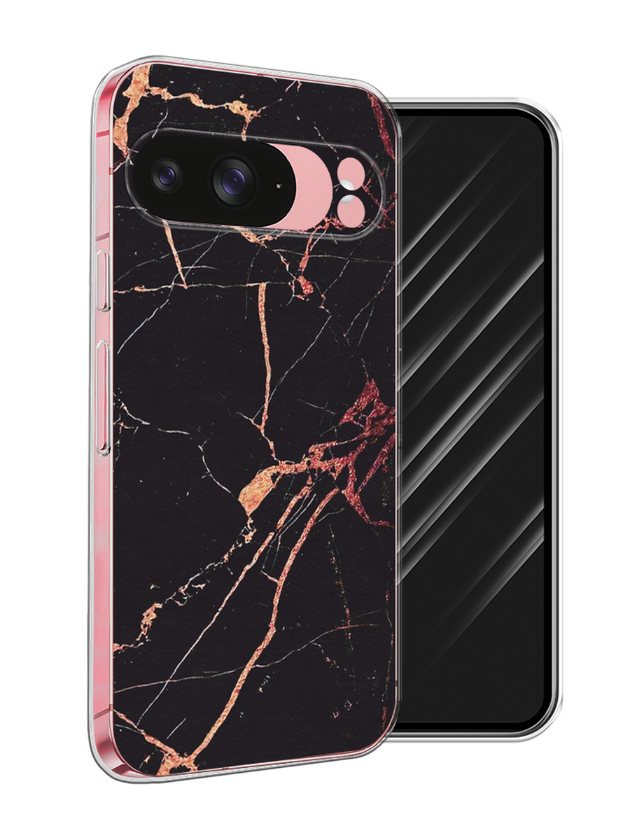 

Чехол Awog на Google Pixel 9 "Мрамор розовое золото", Черный;розовый, 271950-1