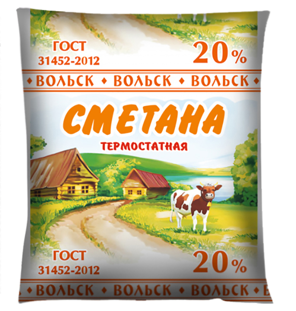 

Сметана Вольск 20% 500 г