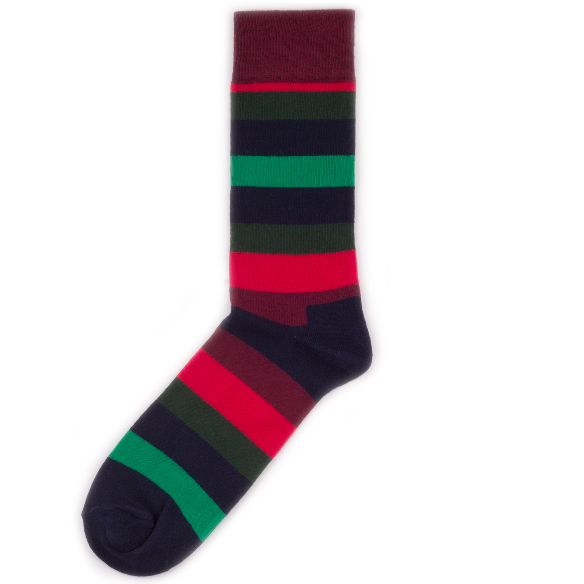 фото Носки унисекс happy socks happy socks stripe - red/green разноцветные 36-40