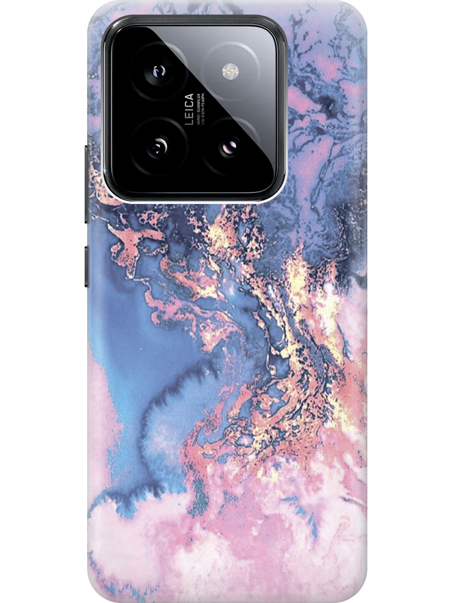 

Силиконовый чехол на Xiaomi 14 Pro с рисунком "Синий мрамор", Голубой, 20012089