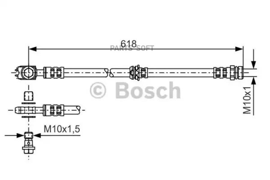

BOSCH Шланг тормозной BOSCH 1987481173