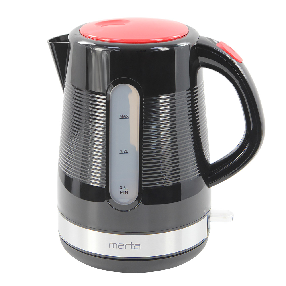 Чайник электрический Marta MT-4634 1.8 л красный, черный кофемолка marta mt cg2182b красный