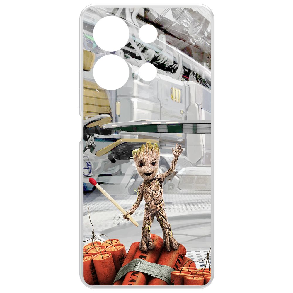 Чехол-накладка Krutoff Clear Case Стражи Галактики. Малыш Грут для Xiaomi Redmi Note 13 4G