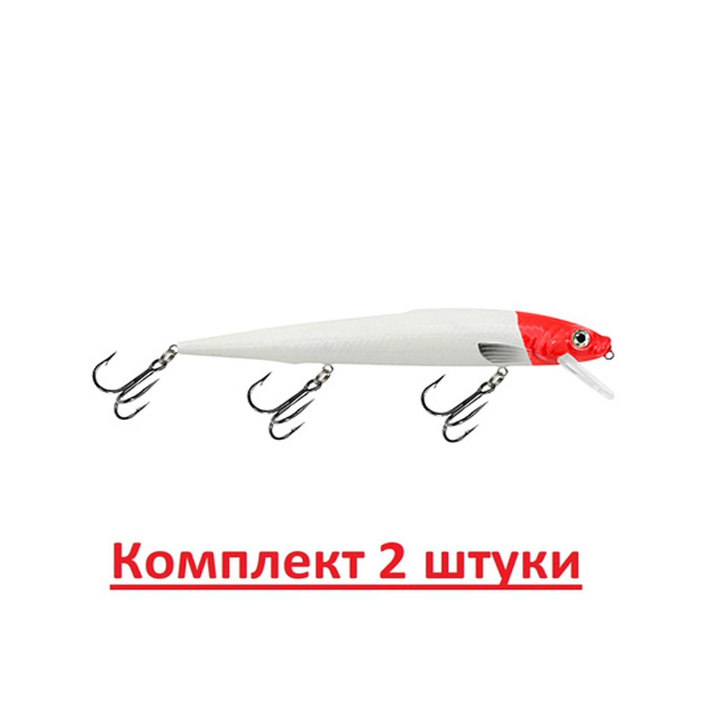 

Воблер для рыбалки AQUA ГУСАР aqua122233/2 016 red head, Разноцветный