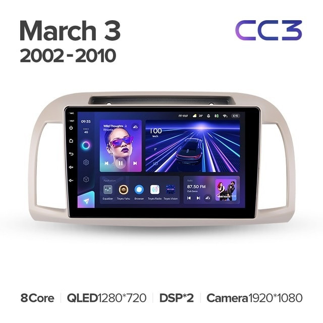 Автомобильная магнитола Teyes CC3 432 Nissan March 3 K12 2002-2010 3891300₽