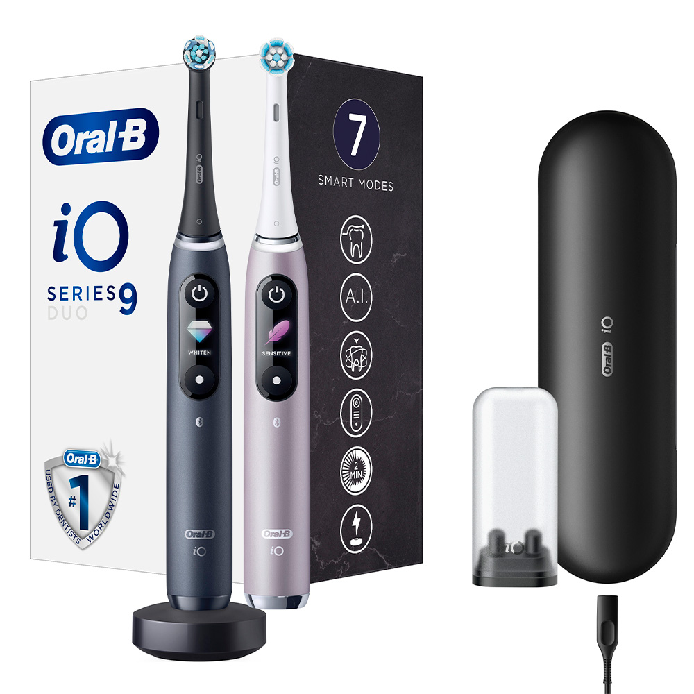 Электрическая зубная щетка Oral-B iO 9 DUO Black Onyx Rose Quartz