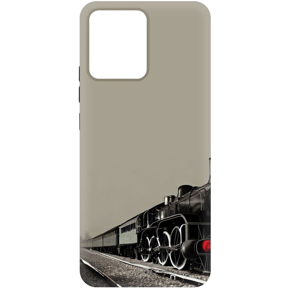 

Чехол-накладка Krutoff Soft Case Паровоз для Realme Narzo 50i Prime черный