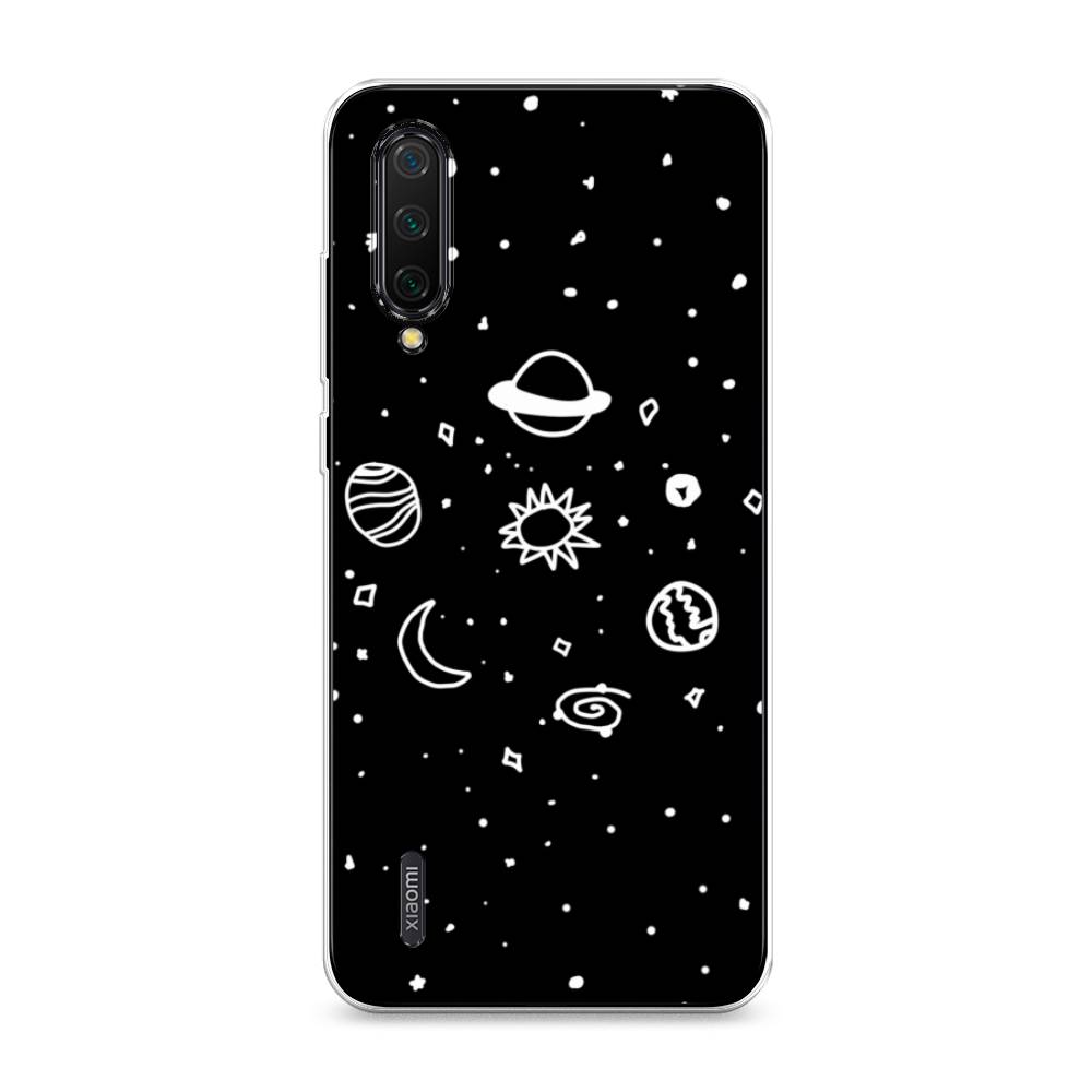 

Чехол на Xiaomi Mi 9 Lite"Дудл солнечной системы", Бежевый;серый, 36750-2