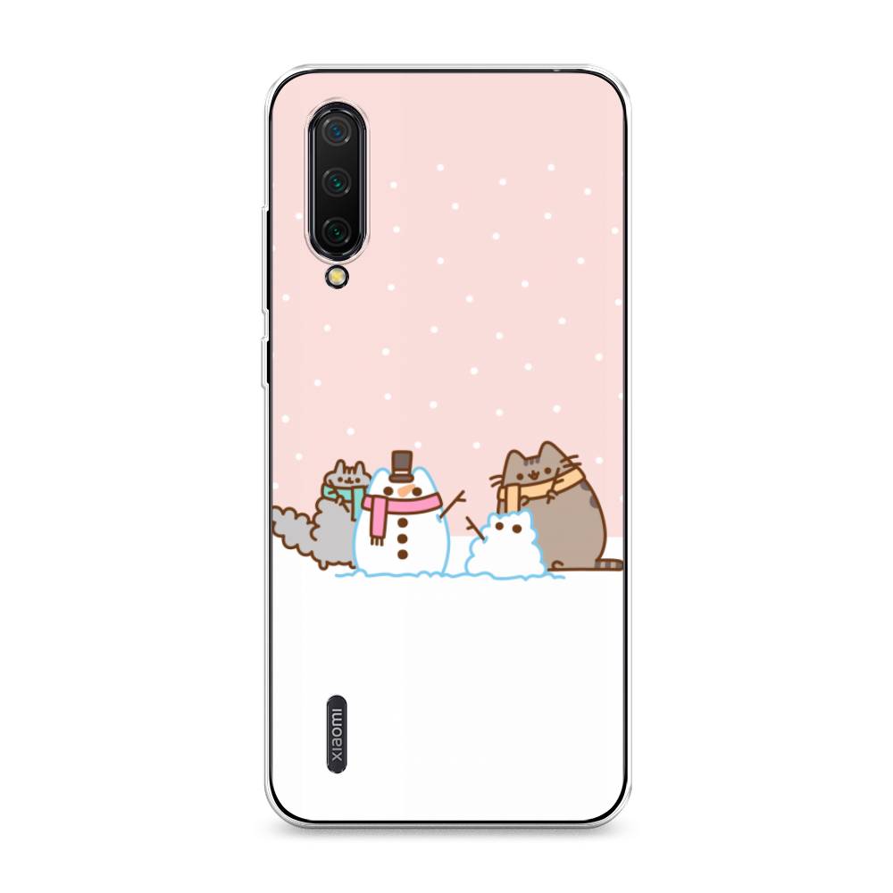 

Чехол на Xiaomi Mi 9 Lite"Котики в снегу", Розовый;белый;серый, 36750-5