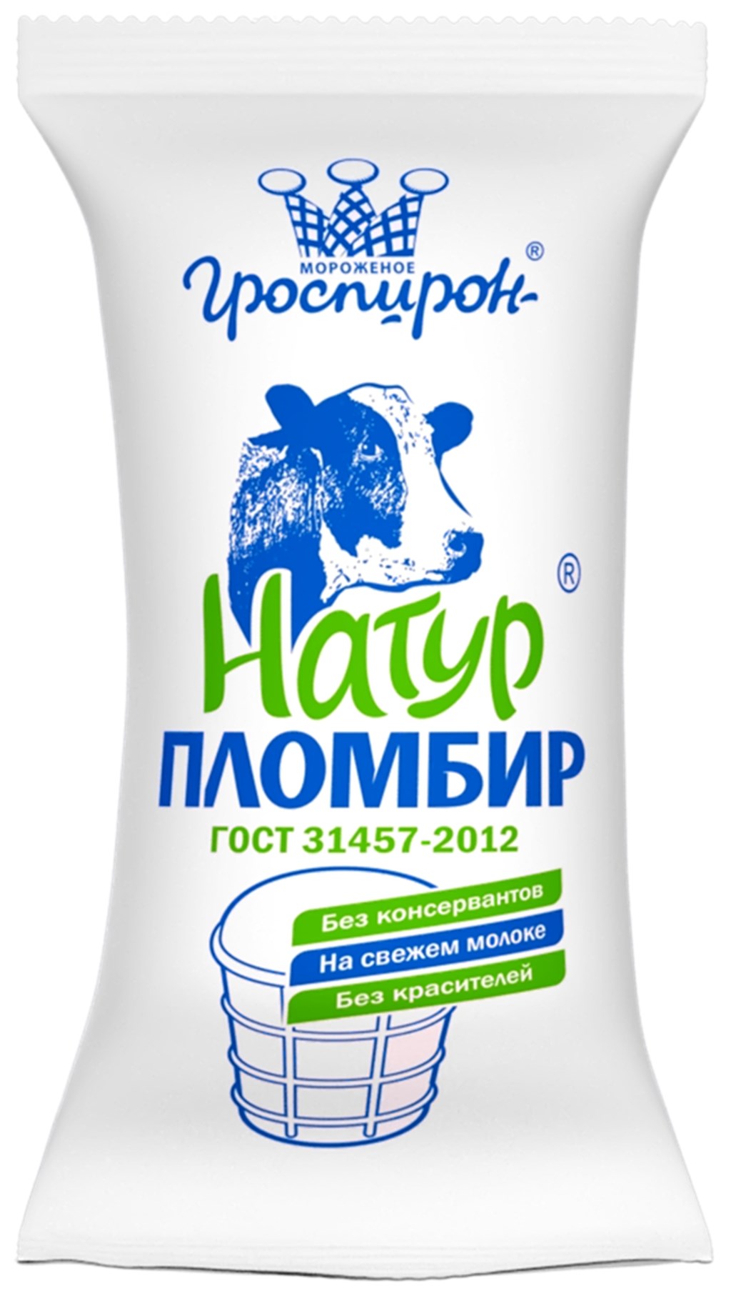 

Мороженое пломбир Гроспирон Натур пломбир с ванильным вкусом 12% 420 г