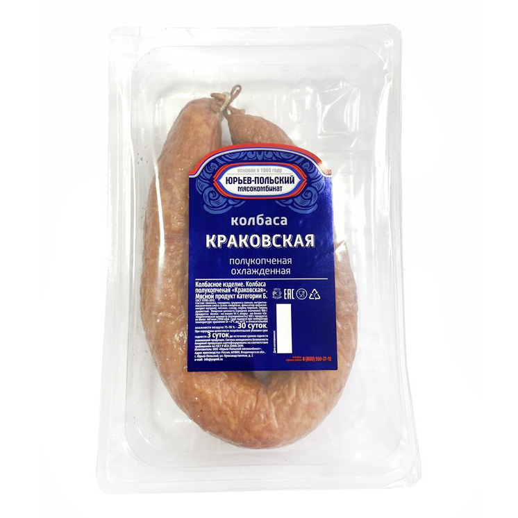 

Колбаса полукопченая Юрьев-Польский мясокомбинат Краковская