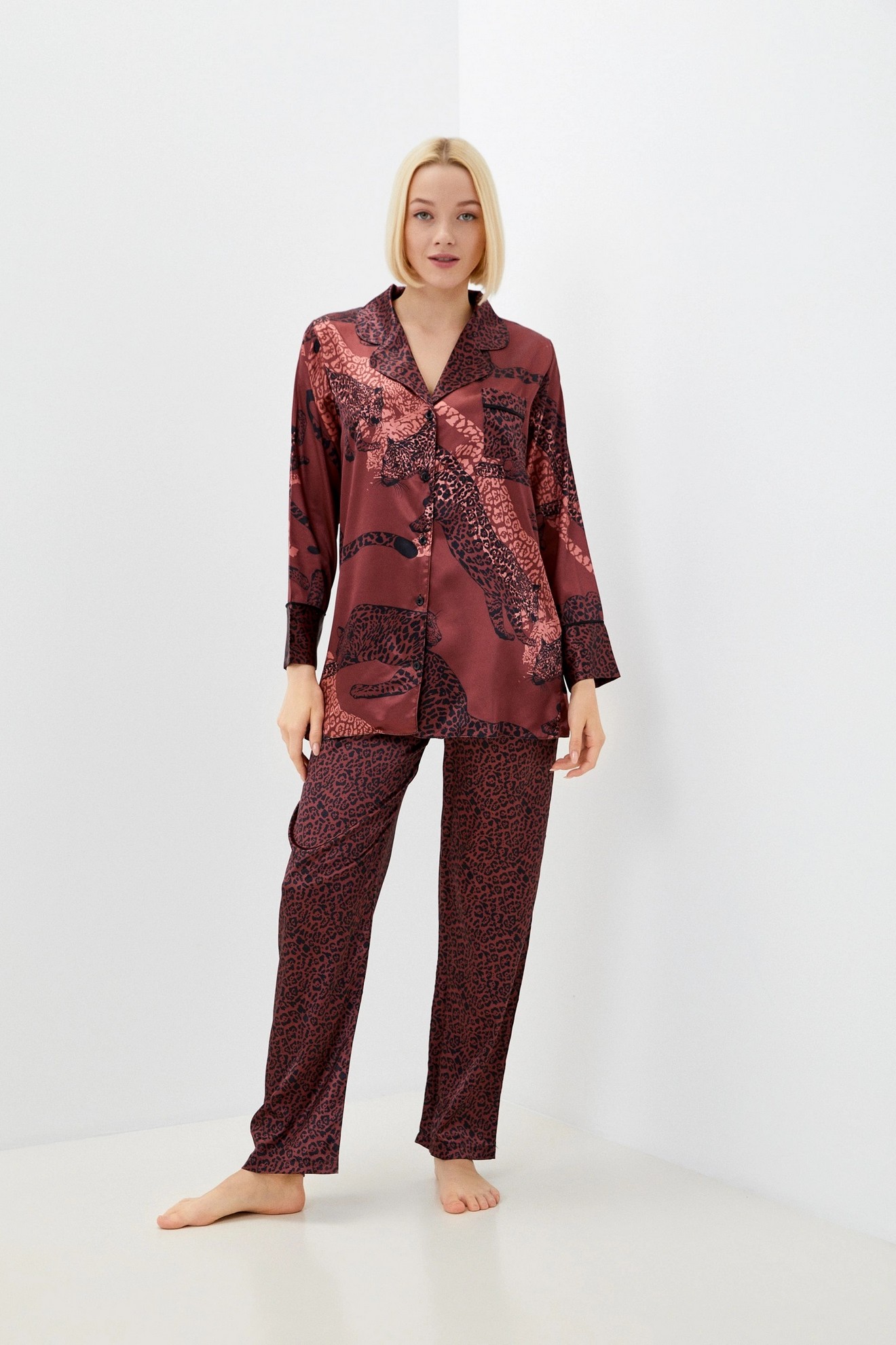 

Пижама женская VIENETTA 161064_5066 коричневая XL, Коричневый, 161064_5066