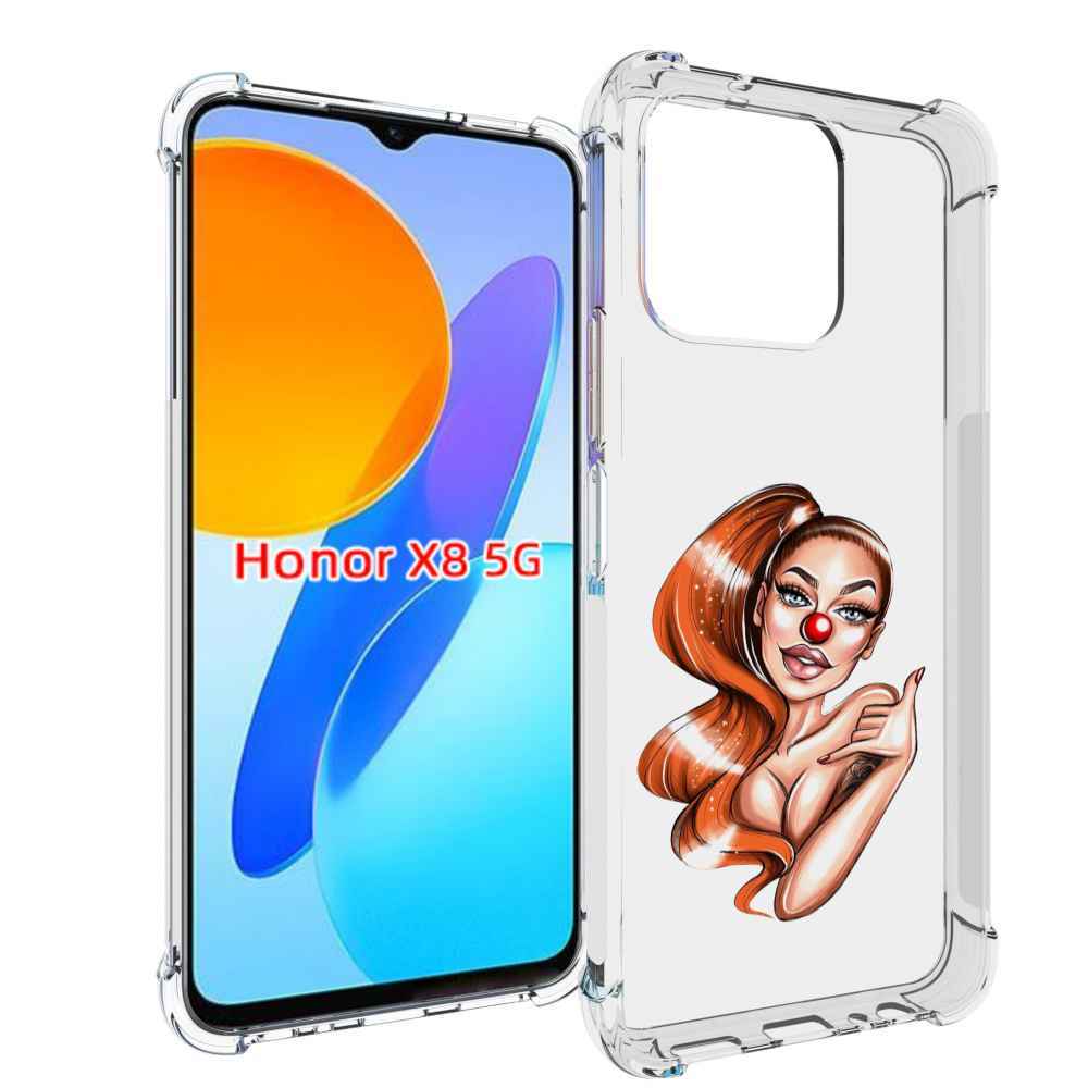 

Чехол MyPads девушка-клоун для Honor X8 5G, Прозрачный, Tocco