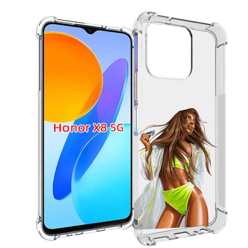 

Чехол MyPads девушка-модель-мулатка для Honor X8 5G, Прозрачный, Tocco