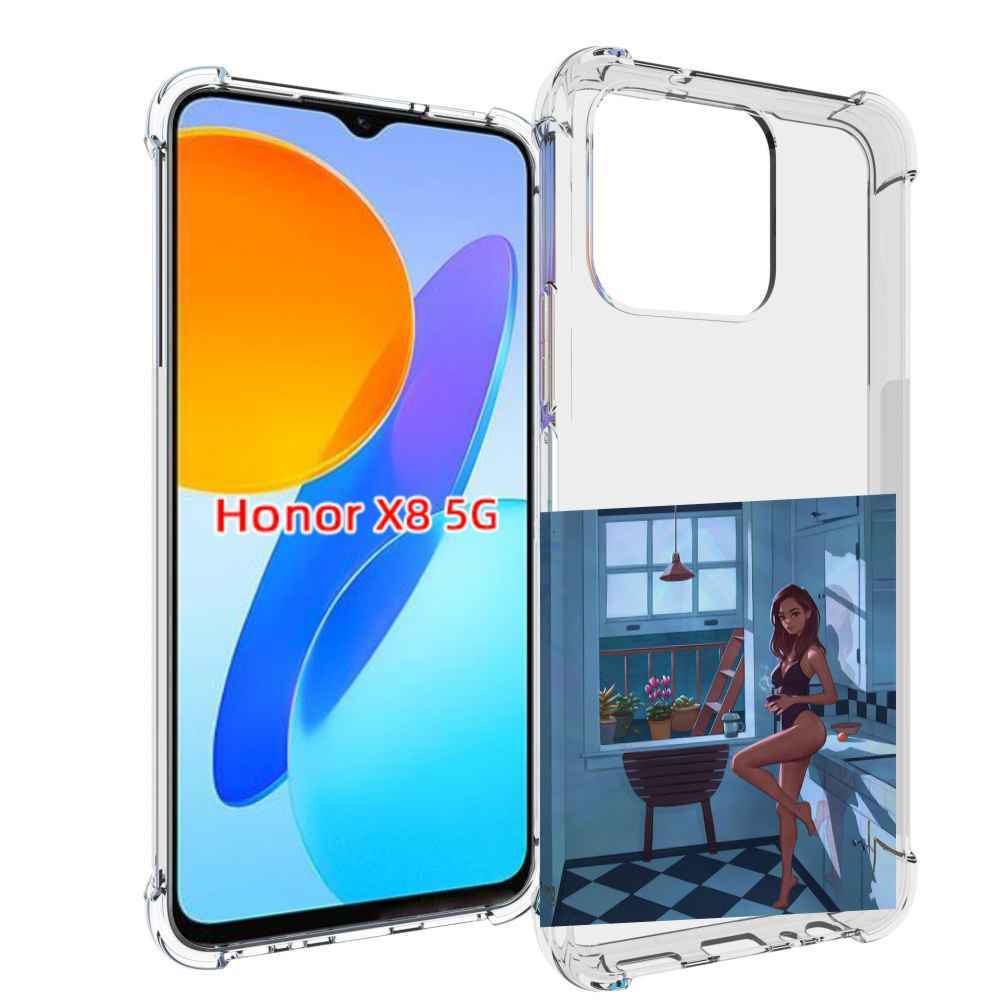 

Чехол MyPads девушка-на-кухне для Honor X8 5G, Прозрачный, Tocco