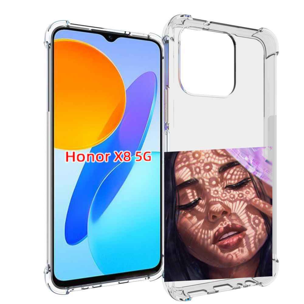 

Чехол MyPads девушка-под-кружевами женский для Honor X8 5G, Прозрачный, Tocco