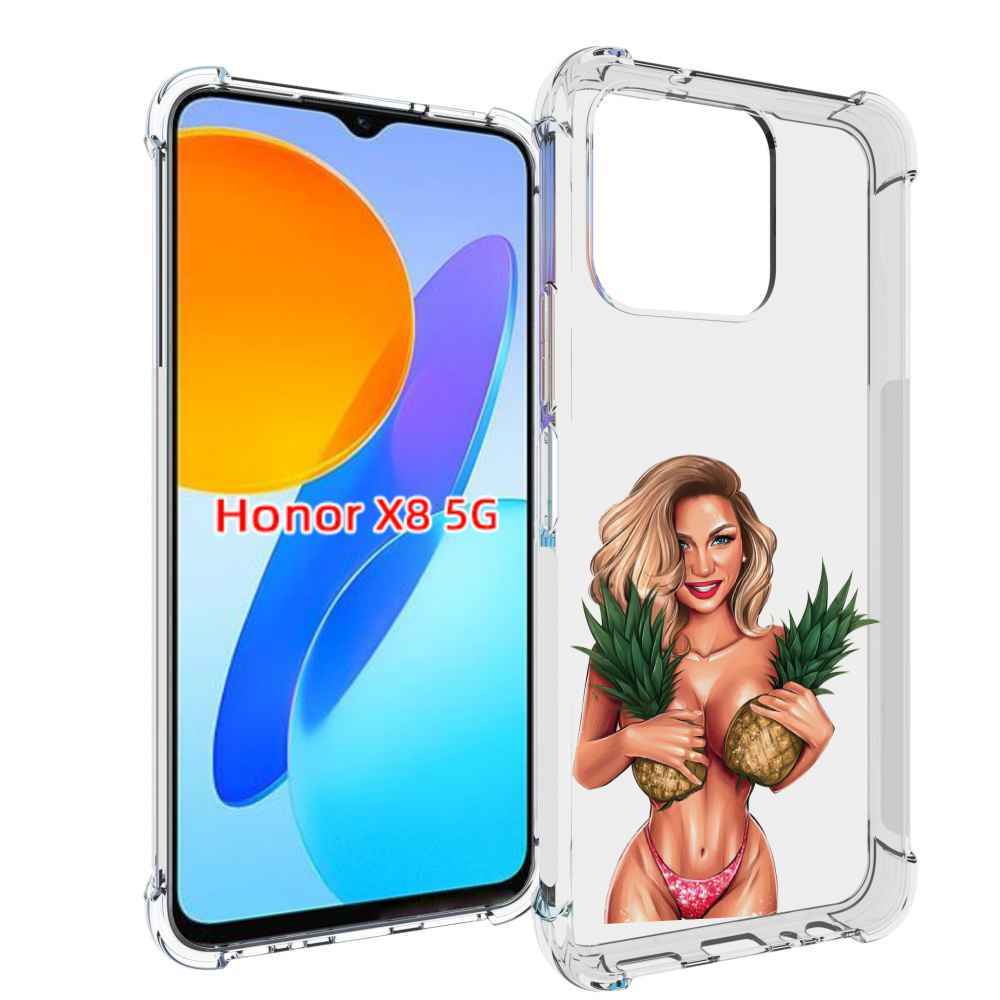 

Чехол MyPads девушка-с-ананасами женский для Honor X8 5G, Прозрачный, Tocco