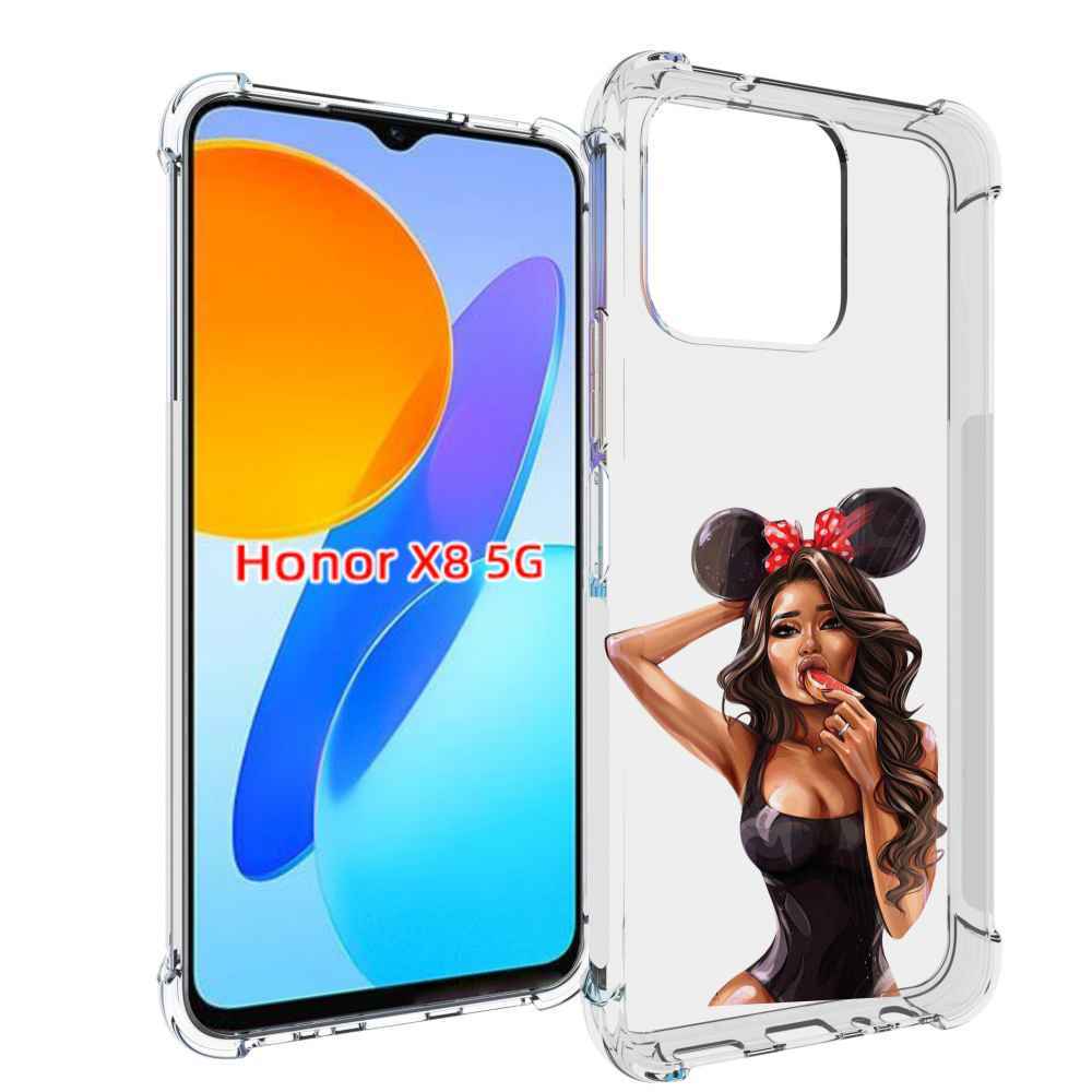 

Чехол MyPads девушка-с-грейпфрутом женский для Honor X8 5G, Прозрачный, Tocco