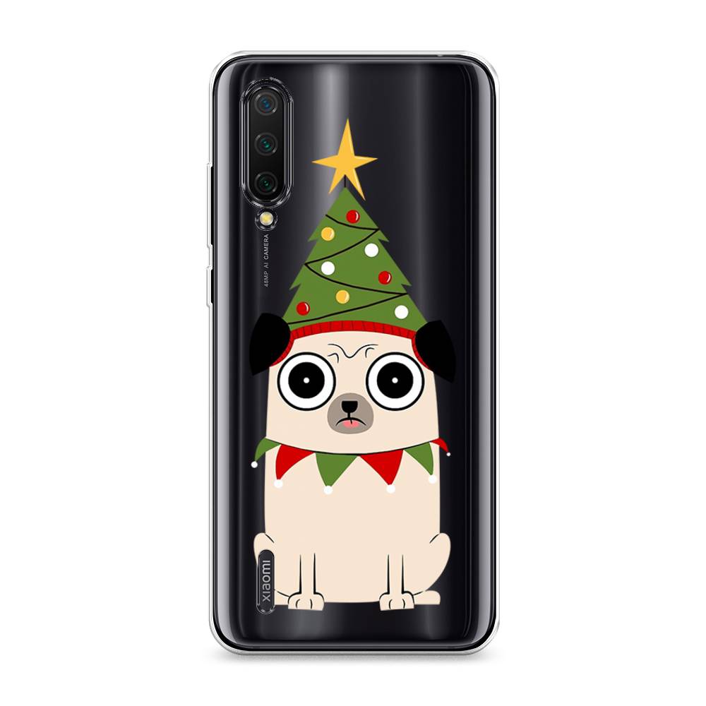 

Чехол на Xiaomi Mi 9 Lite"Собачка с ёлочкой", Бежевый;красный;зеленый, 36750-1