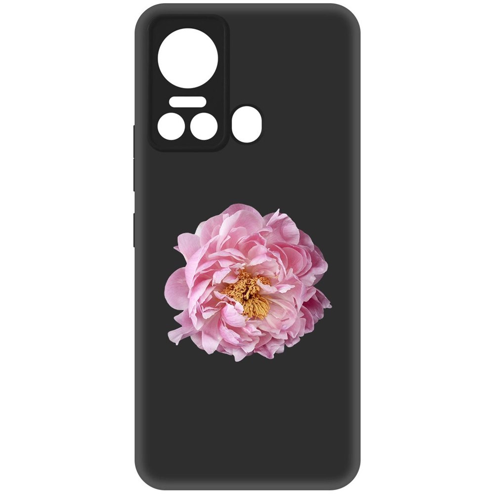 

Чехол-накладка Krutoff Soft Case Розовый пион для ITEL Vision 5 черный