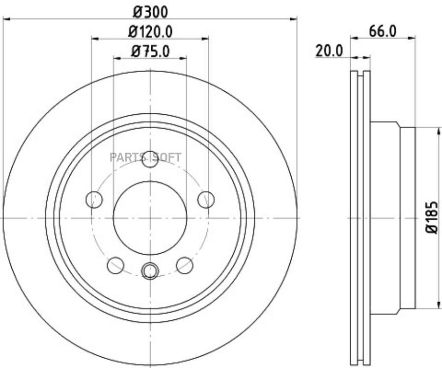 

Диск тормозной HELLA 8DD355118-271 34216792229 задний вентилируемый BMW 3 F30, 8DD355118-271