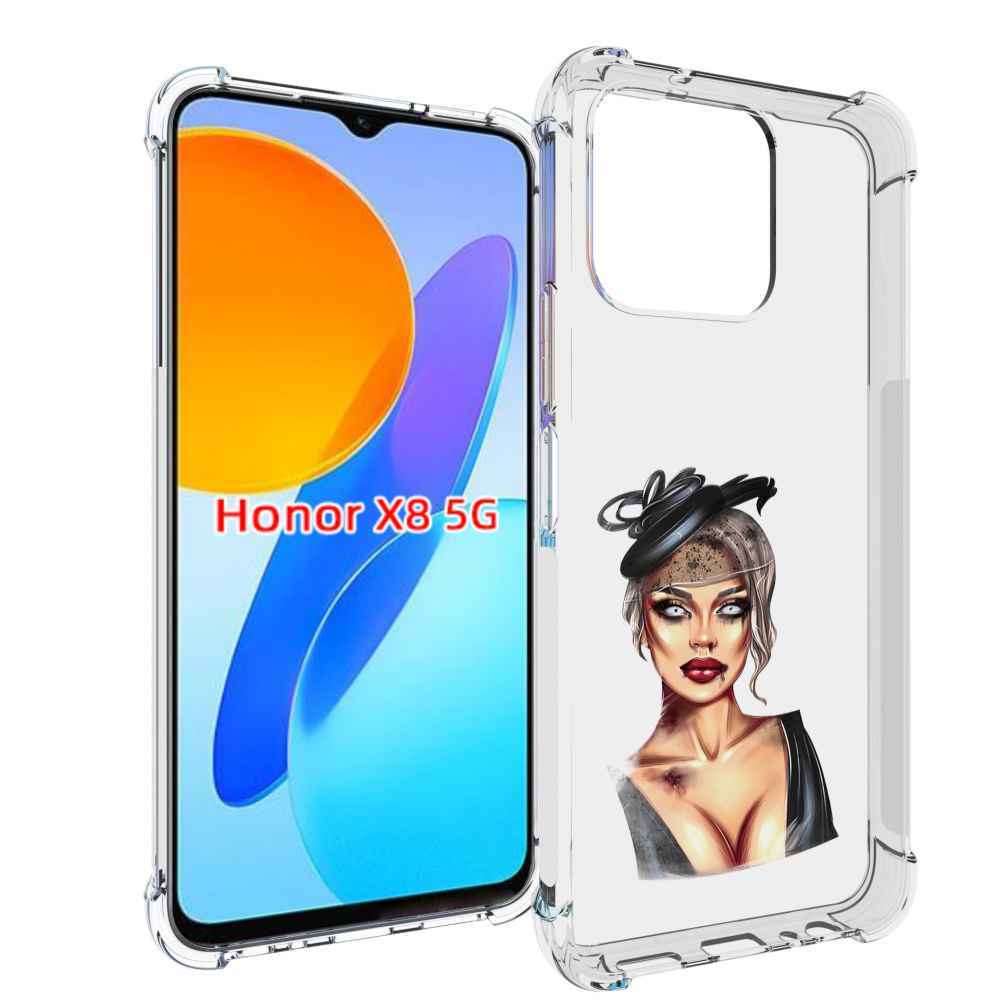 

Чехол MyPads девушка-с-линзами для Honor X8 5G, Прозрачный, Tocco