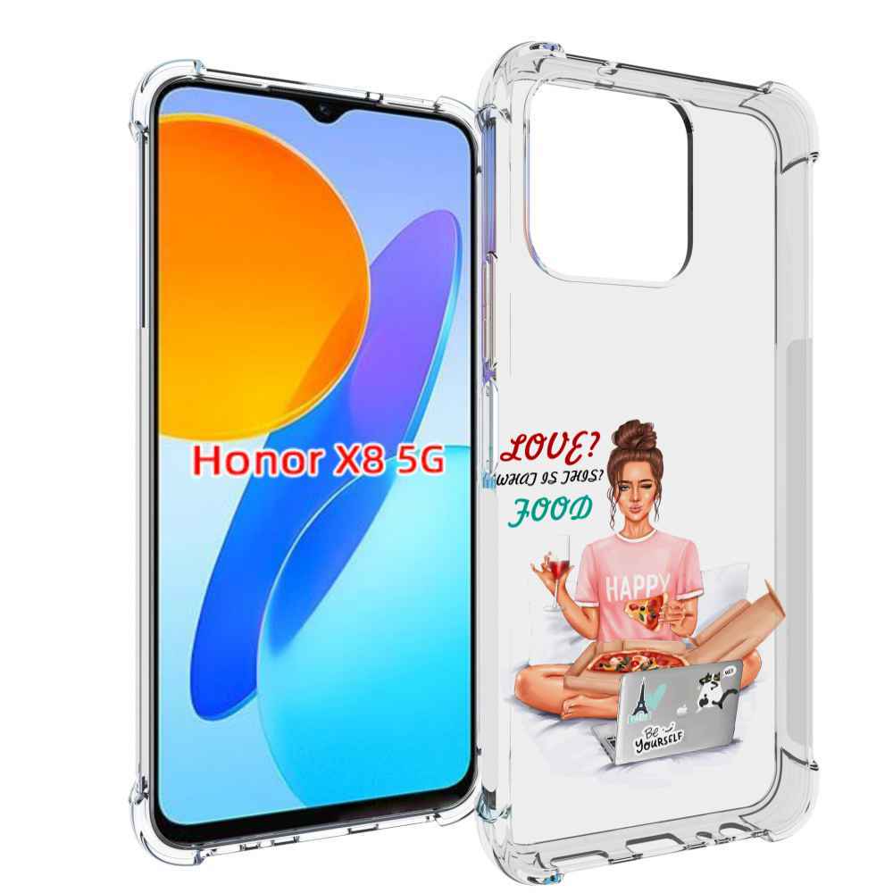 

Чехол MyPads девушка-с-ноутбуком женский для Honor X8 5G, Прозрачный, Tocco