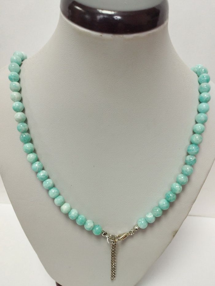 

Бусы из стали 45 см Красота камня Амазонит, амазонит, Амазонит