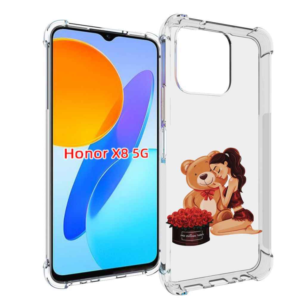 

Чехол MyPads девушка-с-подарками женский для Honor X8 5G, Прозрачный, Tocco