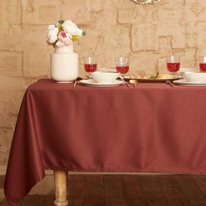 

Скатерть "Этель" Cozy 150*300 +/-3см, цв.шоколад, пл. 192 г/м2, хл с ВГМО, Коричневый
