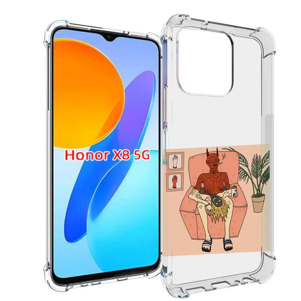 

Чехол MyPads девушка-сняла-кожу для Honor X8 5G, Прозрачный, Tocco