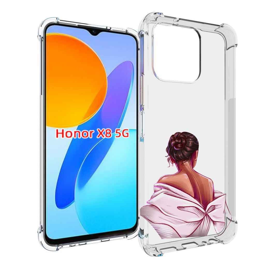 

Чехол MyPads девушка-со-спины женский для Honor X8 5G, Прозрачный, Tocco