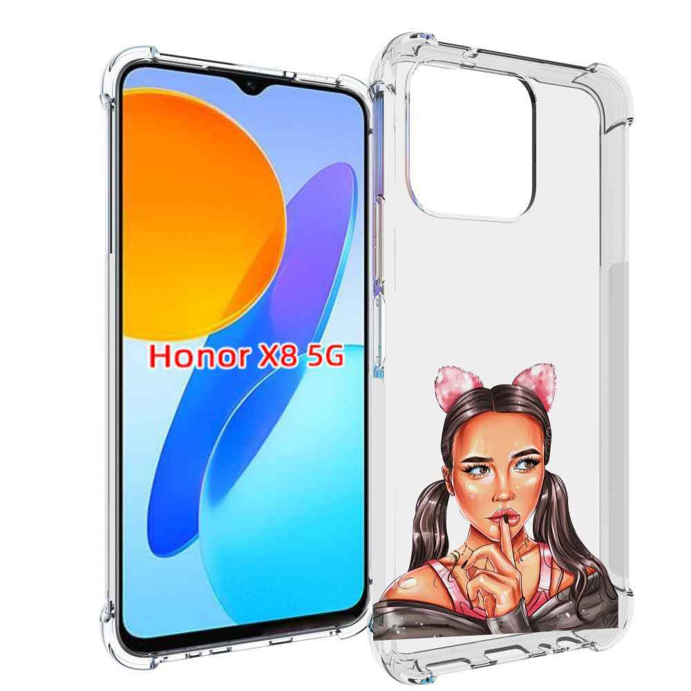 

Чехол MyPads девушка-тихо женский для Honor X8 5G, Прозрачный, Tocco