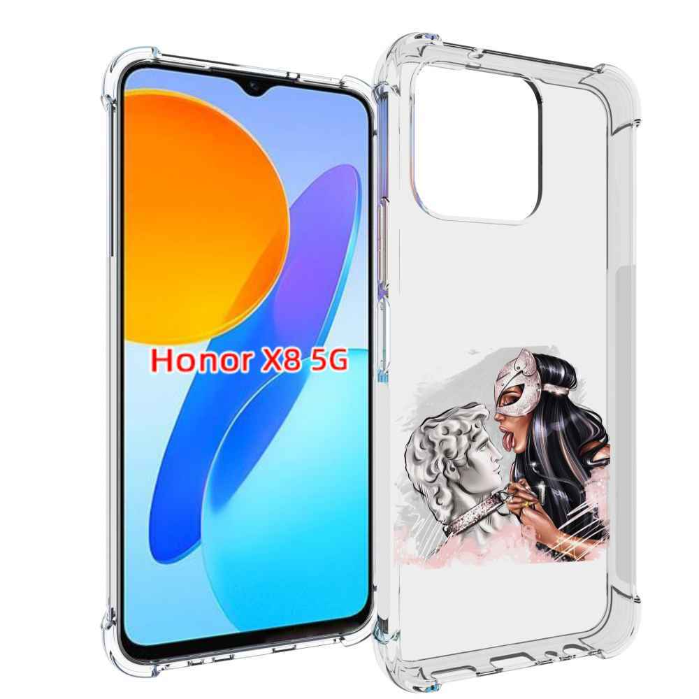 

Чехол MyPads девушка-флирт женский для Honor X8 5G, Прозрачный, Tocco