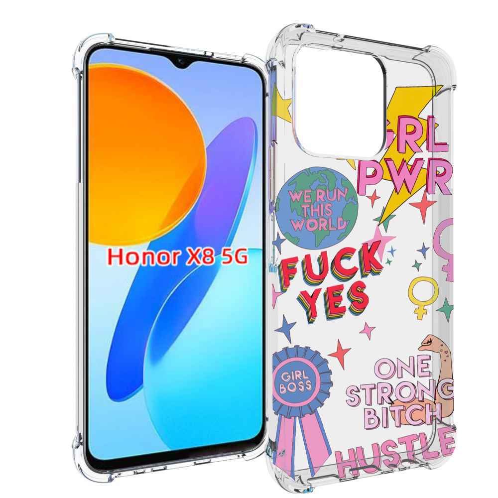 

Чехол MyPads девушки-боссы женский для Honor X8 5G, Прозрачный, Tocco