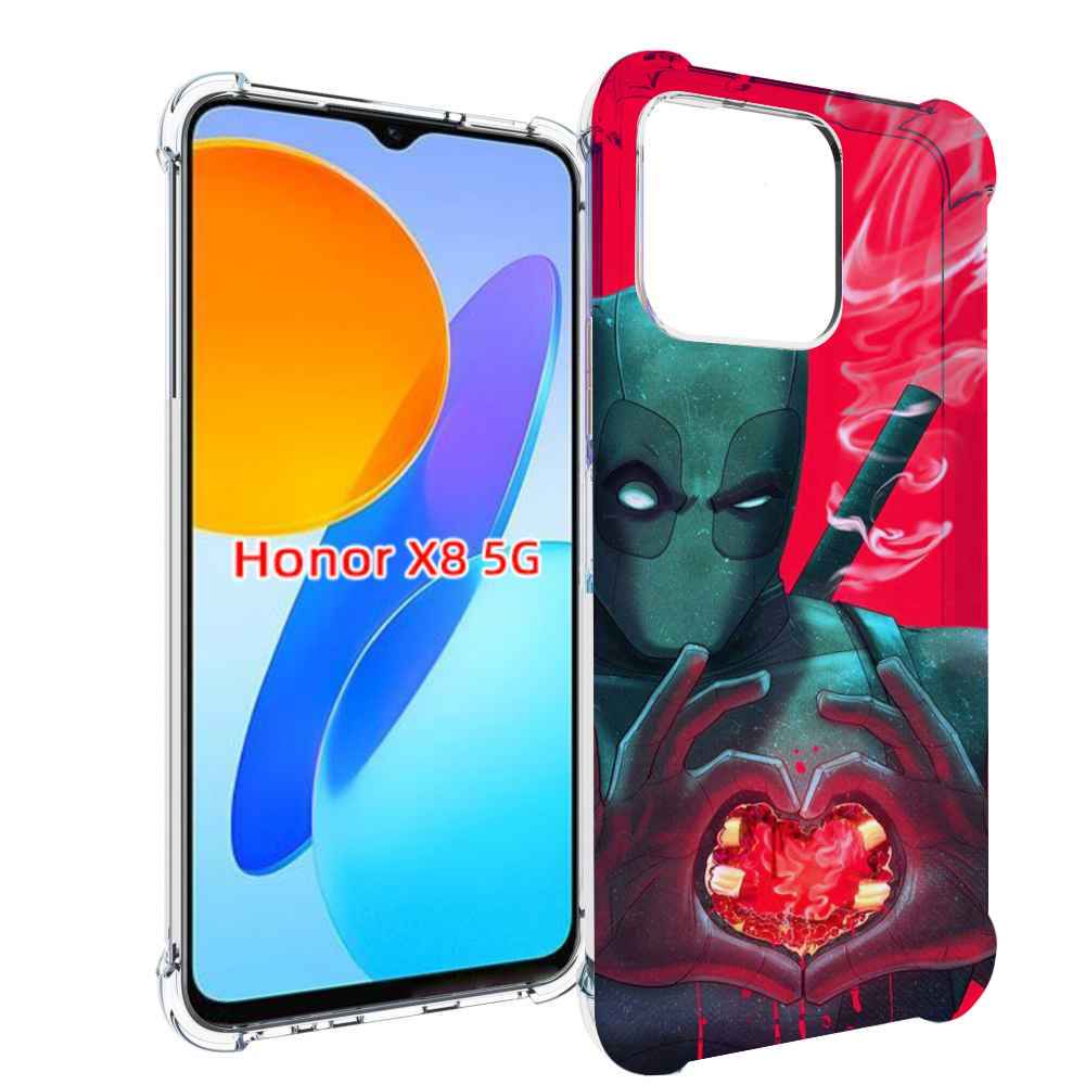 

Чехол MyPads дедпул-в-сердце для Honor X8 5G, Прозрачный, Tocco