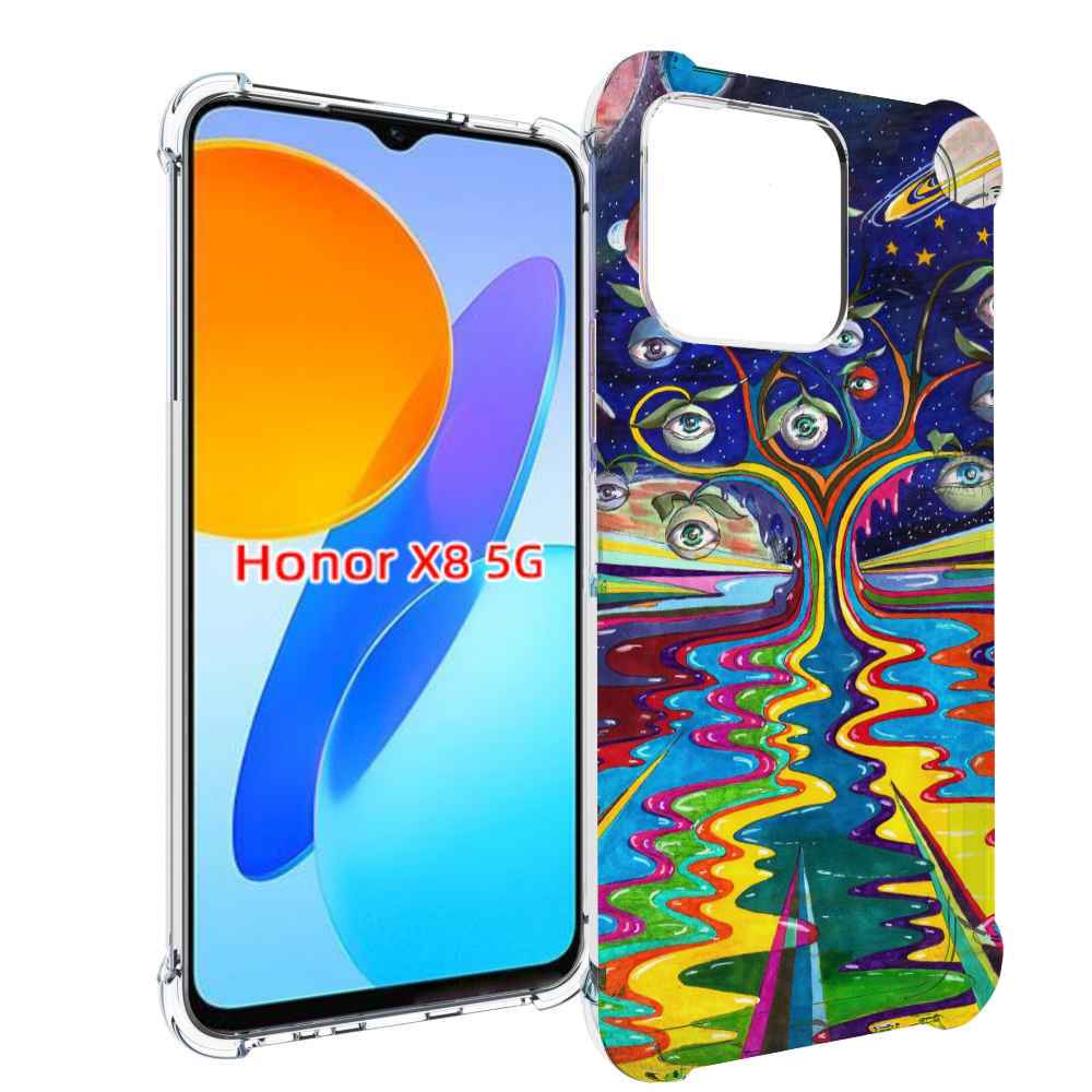 

Чехол MyPads дерево с глазами акварель для Honor X8 5G, Прозрачный, Tocco