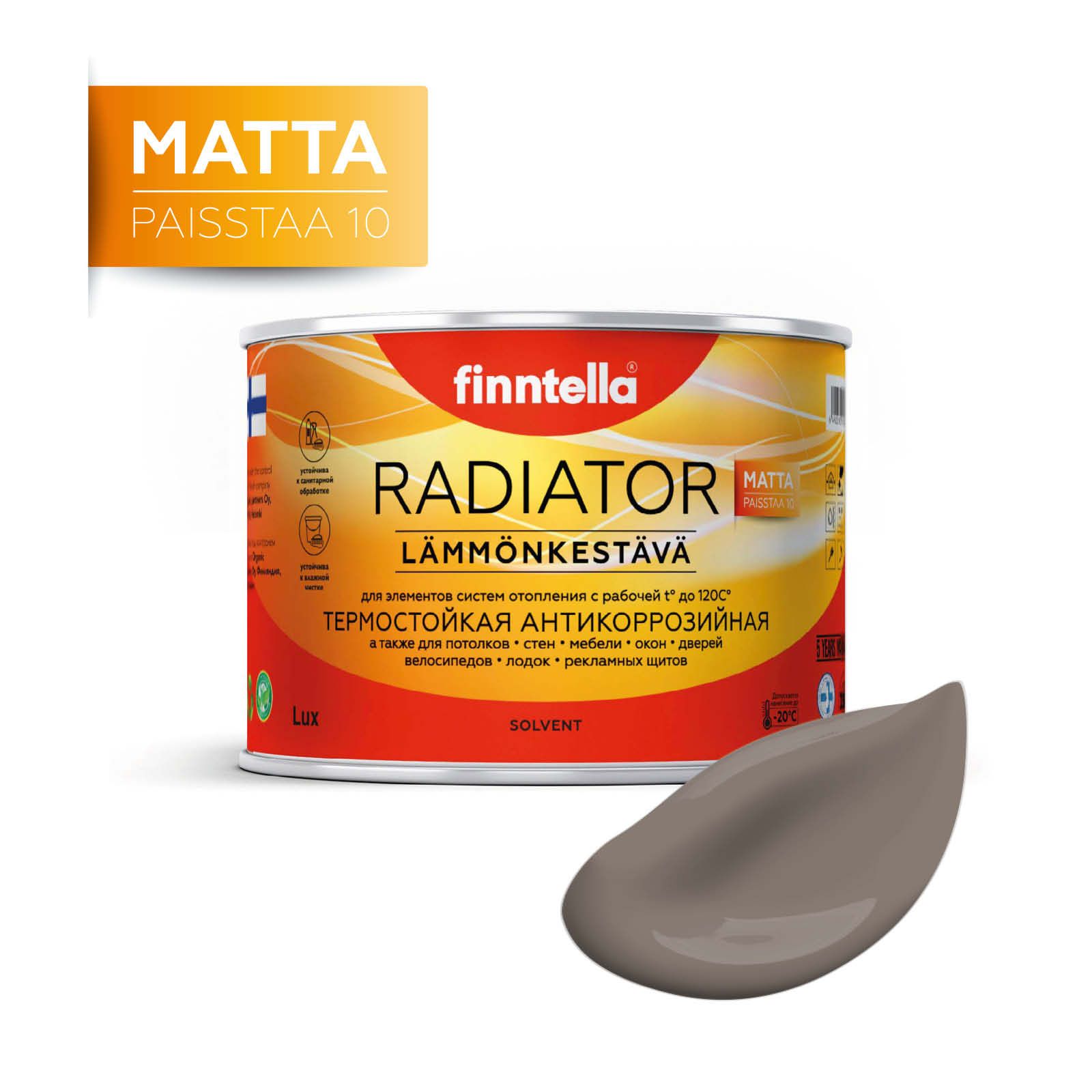 

Краска RADIATOR Matta, MAITOSUKLAA коричневый, 0,45л, RADIATOR Matta