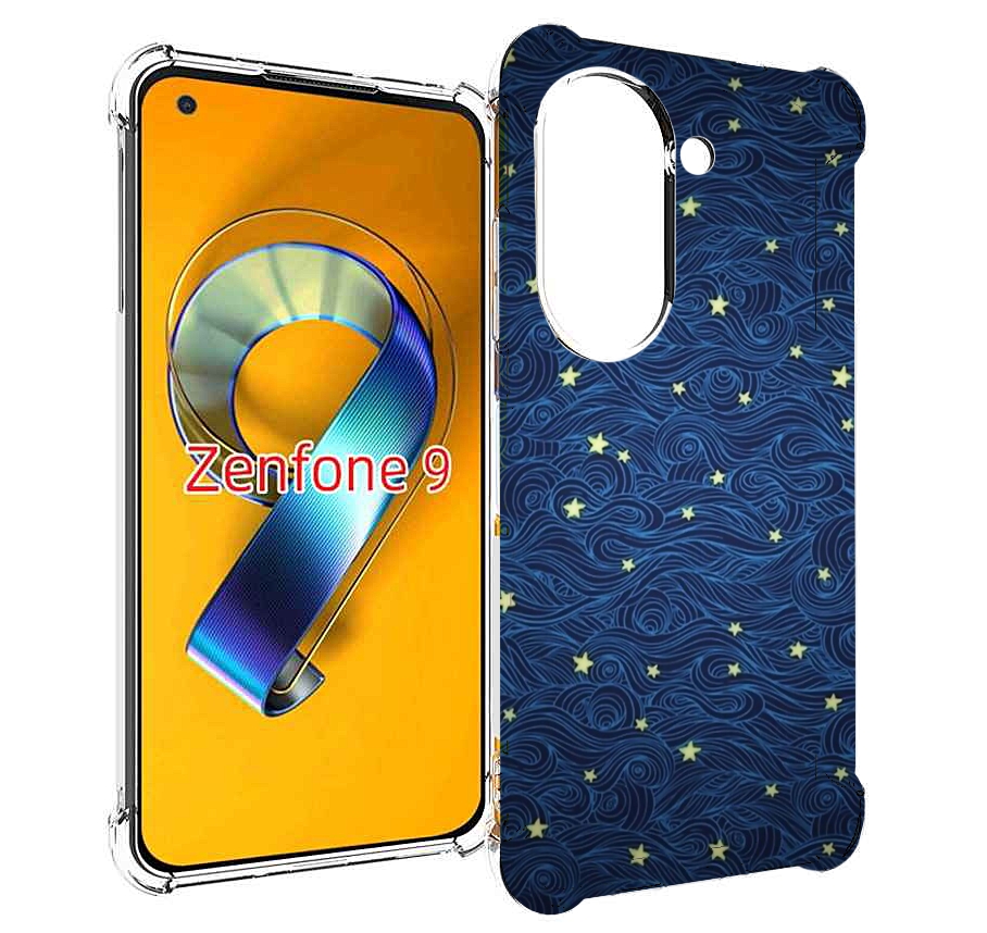 Чехол MyPads волны с звездами акварель для Asus Zenfone 9 (AI2202)