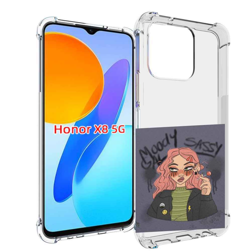 

Чехол MyPads дерзкое-настроение женский для Honor X8 5G, Прозрачный, Tocco