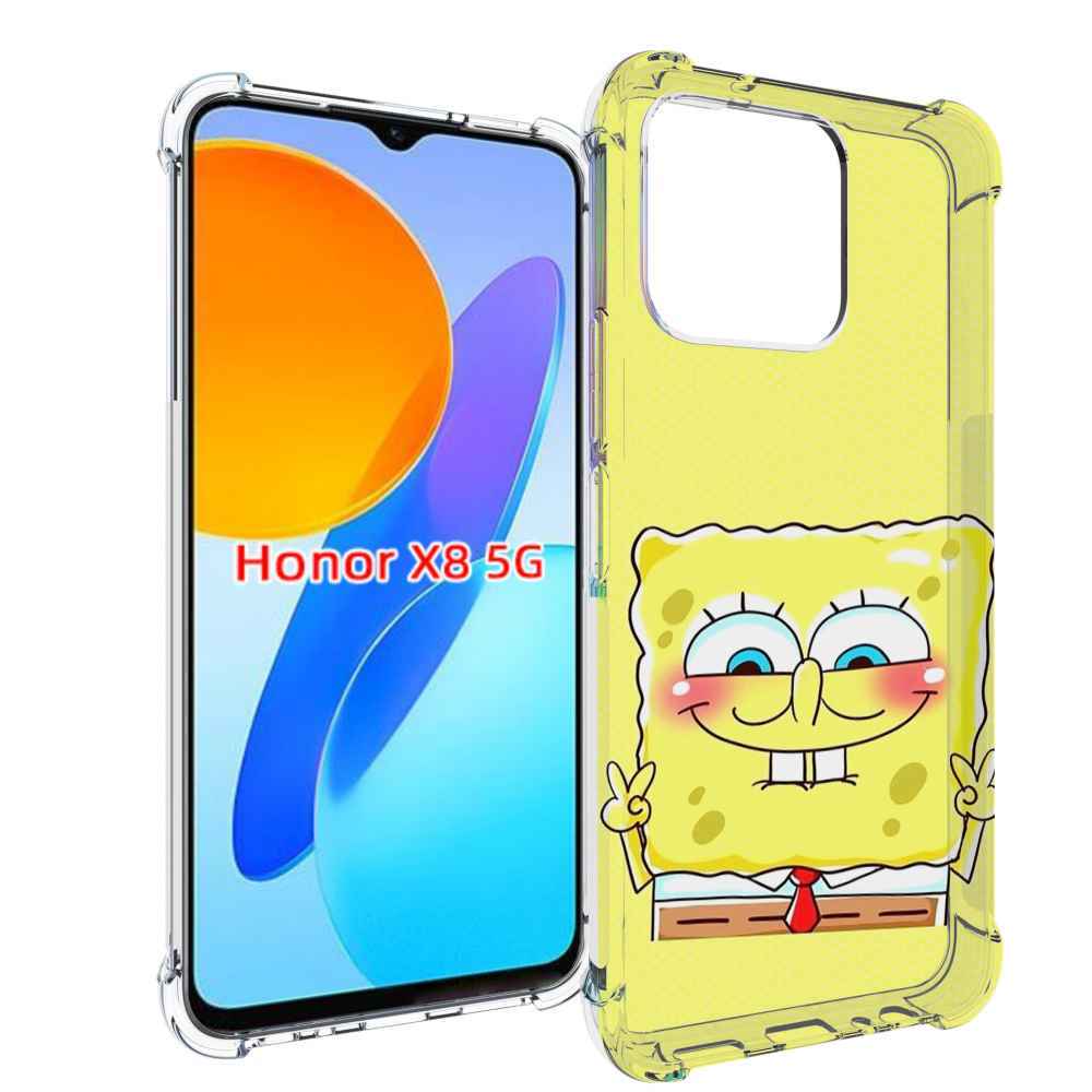 

Чехол MyPads довольный милый спанчбоб для Honor X8 5G, Прозрачный, Tocco