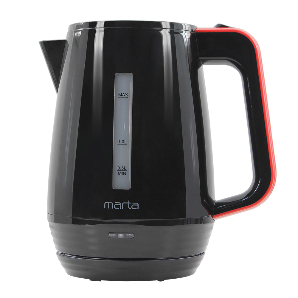 Чайник электрический Marta MT-4635 1.8 л красный, черный фен marta mt 1260 2600 вт красный