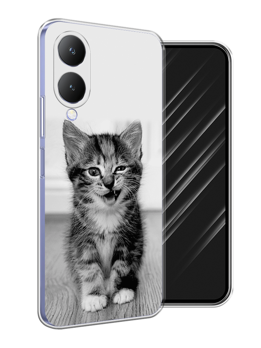 

Чехол Awog на Vivo Y17s "Подмигивающий котенок", Черный;серый, 269850-1