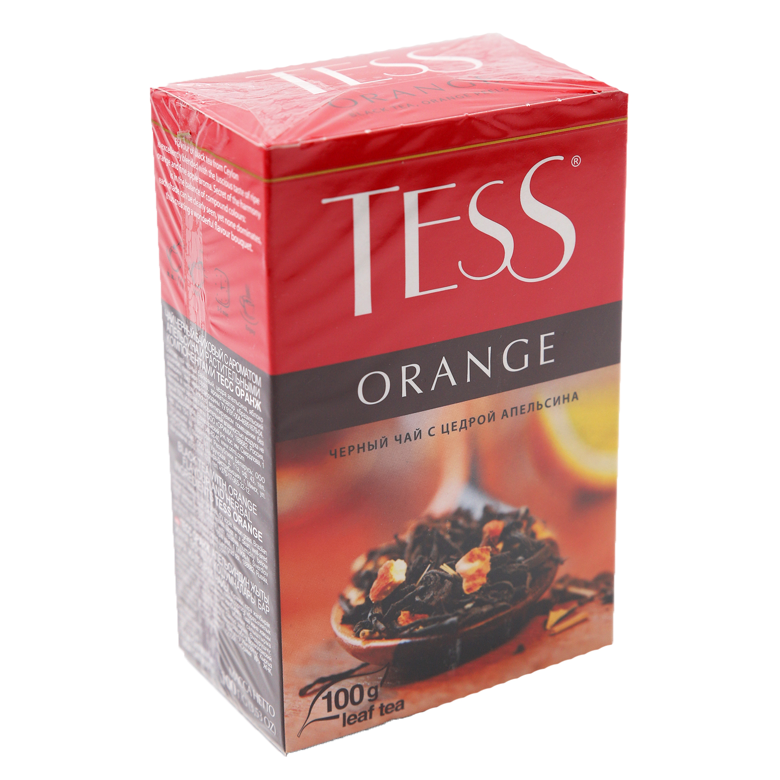 фото Чай черный tess orange крупнолистовой с цедрой апельсина листовой 100 г