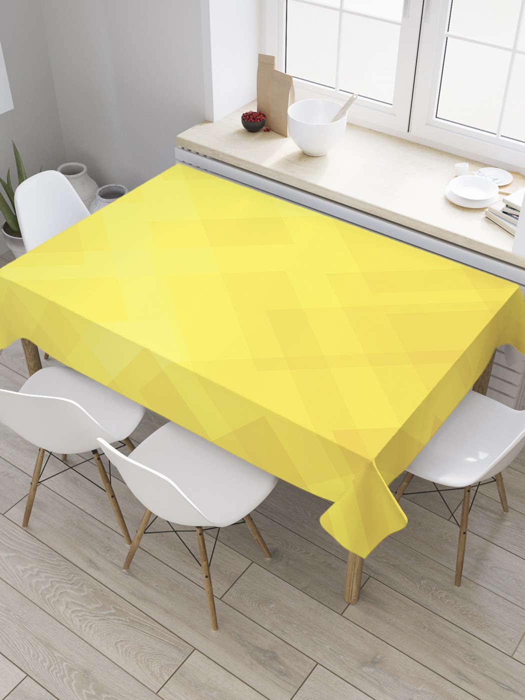 

Скатерть прямоугольная JoyArty "Геометрический градиент" из оксфорда, 180x145 см, Желтый, Геометрический градиент