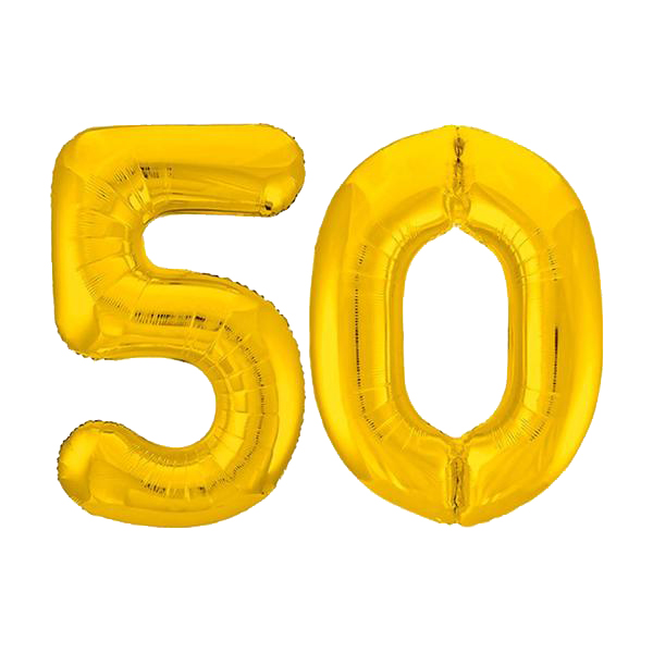 

Шар фольгированный 40" «50», цвет золотой