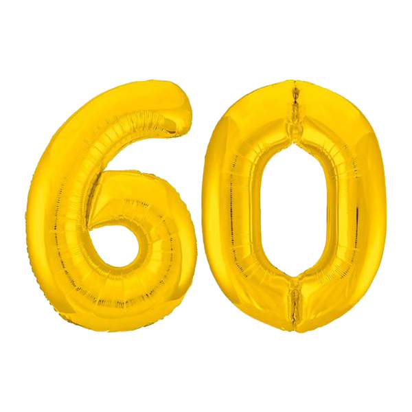 

Шар фольгированный 40" «60», цвет золотой