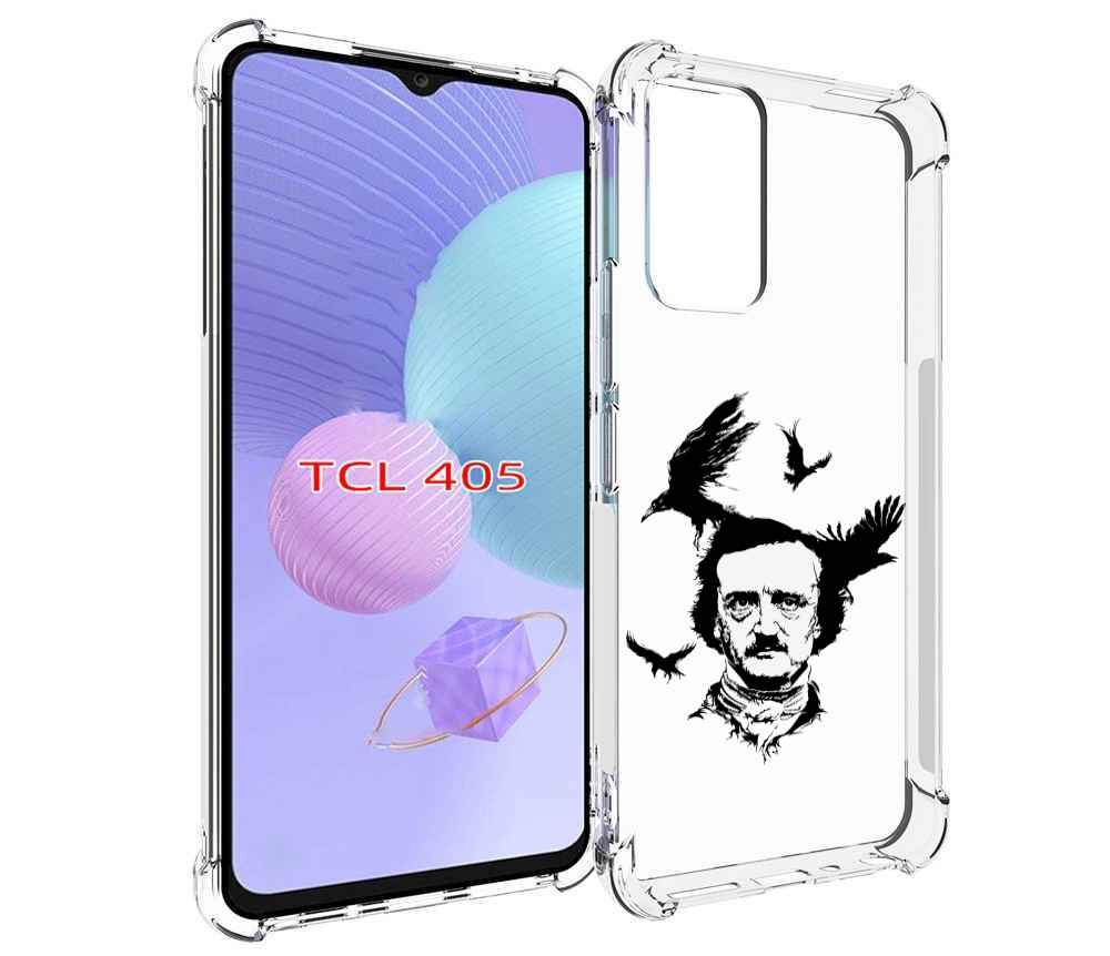 

Чехол MyPads Эдгар Аллан черно белый для TCL 405, Tocco