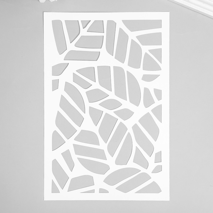 

Трафарет пластик "Листья" 24х16 см, Белый, На торты можно